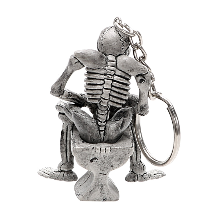 Car Key Rings Toilet Skulls Keychain Cool Purse Bag Decor Key Chain Rubber Mini Auto Keyfob Car Styling Interior Accessories, Skull Shape