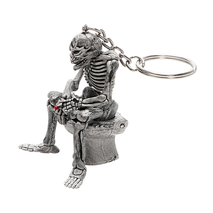 Car Key Rings Toilet Skulls Keychain Cool Purse Bag Decor Key Chain Rubber Mini Auto Keyfob Car Styling Interior Accessories, Skull Shape