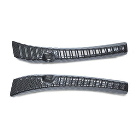 For Tesla 2024+ Model 3 Highland Stainless Steel Trunk Sill Guard, Carbon Fiber Texture, Black Brushed Finish, Silver