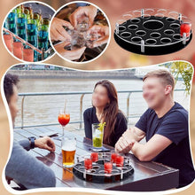 Load image into Gallery viewer, 25-hole Wine Glass Tray Stand With Center Bottle Slot, YX183 1pc