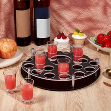Load image into Gallery viewer, 25-hole Wine Glass Tray Stand With Center Bottle Slot, YX183 1pc