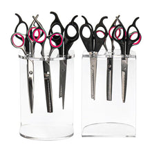 Load image into Gallery viewer, 6-Hole Acrylic Scissor Barber Tool Storage Display Stand, 1pc, 2pcs