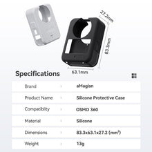 Load image into Gallery viewer, For DJI Osmo 360 Camera aMagisn Silicone Body Cover Set with Lens Cap &amp; Neck Lanyard