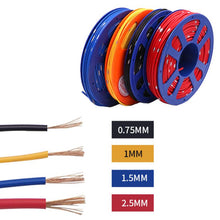 Load image into Gallery viewer, 40m Automotive Pure Copper Core Insulated Wire, 0.75 Square Meters Black, 0.75 Square Meters Red, 0.75 Square Meters Blue, 0.75 Square Meters Yellow, 0.75 Square Meters Green, 1 Square Meters Yellow, 1 Square Meters Red, 1 Square Meters Green          ...