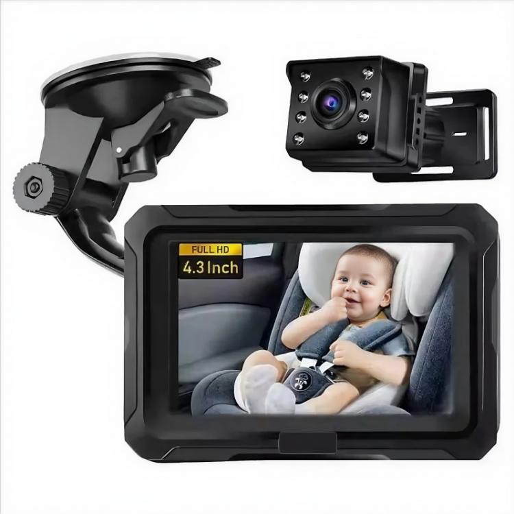 4.3 inch HD 1080P Car Baby Monitor, With USB