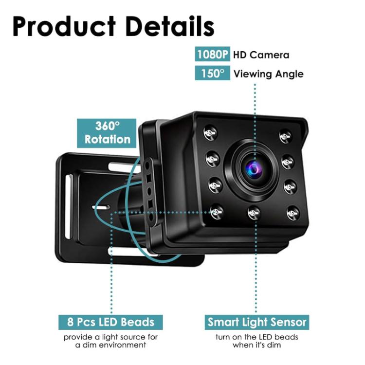4.3 inch HD 1080P Car Baby Monitor, With USB