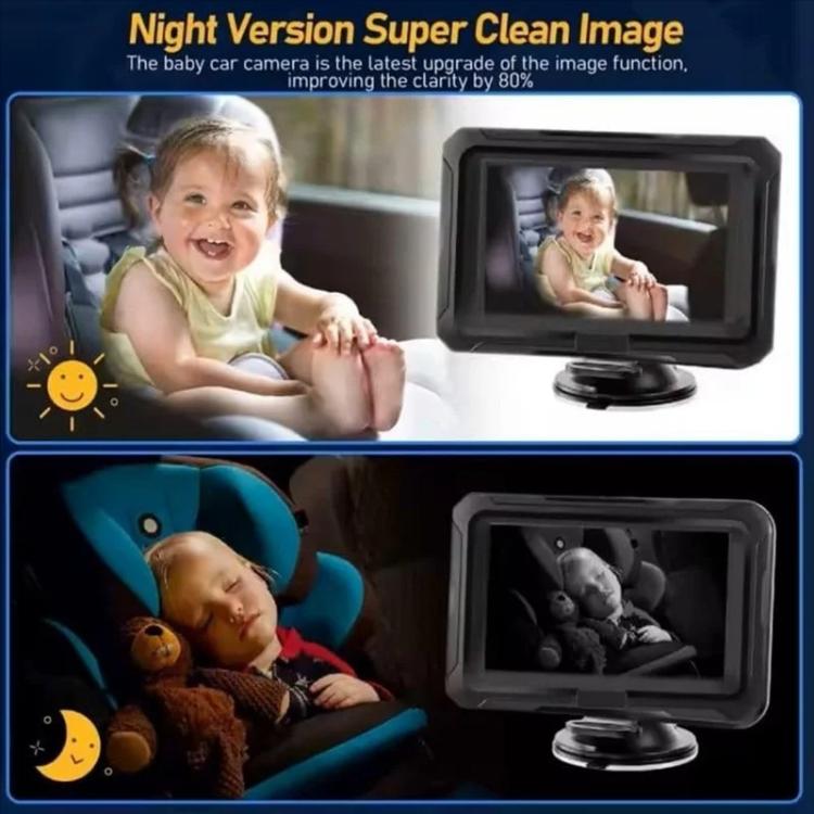 4.3 inch HD 1080P Car Baby Monitor, With USB