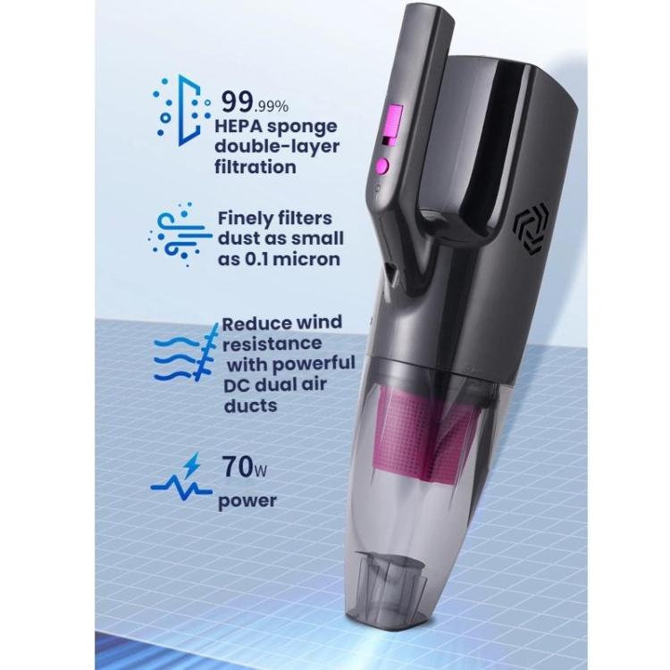 Small Powerful Handheld Vacuum Cleaner For Car And Desktop Use, 7500PA Brushed