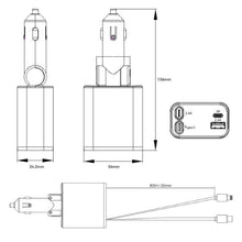 Load image into Gallery viewer, PD30W Car Charger With Retractable Cable, TYPE-C+8 Pin, TYPE-C+TYPE-C, 8 Pin+8 Pin