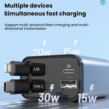 Load image into Gallery viewer, PD30W Car Charger With Retractable Cable, TYPE-C+8 Pin, TYPE-C+TYPE-C, 8 Pin+8 Pin