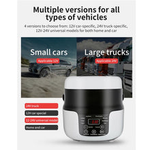 Load image into Gallery viewer, 12V-24V 2L Car-Mounted Push-Button Rice Cooker, English, English + Battery Cable, Russian, Russian + Battery Cable