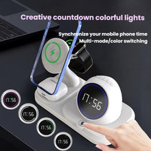 Load image into Gallery viewer, 6 in 1 Desktop Magnetic Wireless Charging Clock Countdown RGB Bluetooth Speaker