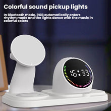 Load image into Gallery viewer, 6 in 1 Desktop Magnetic Wireless Charging Clock Countdown RGB Bluetooth Speaker