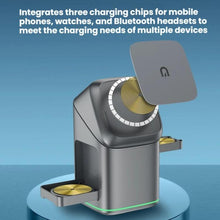 Load image into Gallery viewer, 3 in 1 Metal Magnetic Wireless Charging Rotating Base Stand