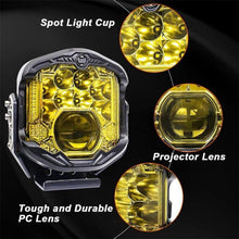 Load image into Gallery viewer, OL-21W04Y 7 Inch LED Long-Distance Headlight Angel Eye Background Work Light