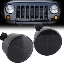 Load image into Gallery viewer, 2pcs For Wrangler Plum Blossom-Shaped Yellow LED Car Lights Car Modified Grille Turn Signal Lights, With Aperture, Without Aperture