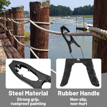 Load image into Gallery viewer, Canoe/Kayak Self-Locking Stainless Steel Anchor Clamp With Toothed Jaws, Black, Black + Metal Buckle, Black + Kayak Handrail, Black + Metal Buckle + Kayak Handrail