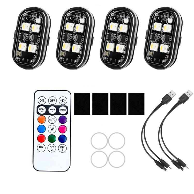 Wireless Remote-Controlled Motorcycle LED Flashing Taillight For Retrofitting, 1 Light, 2 Lights, 4 Lights, 6 Lights, 8 Lights