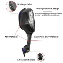 Load image into Gallery viewer, Motorcycle Rearview Mirror With LED Light For Kawasaki ZX-10R 2011-2015