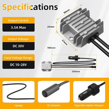 Load image into Gallery viewer, Power Converter Car Charger Cigarette Lighter, 12V / 24V To 30V 3.5A With 1m Car Charger
