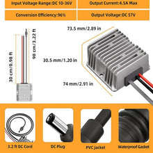 Load image into Gallery viewer, Power Converter Voltage Booster, 12V / 24V To 57V 4.5A With 1m DC Cable, 12V / 24V To 57V 4.5A With 1m DC Cable Clamp