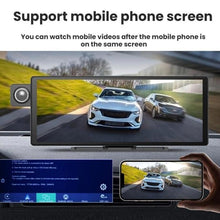 Load image into Gallery viewer, Voice-Controlled CarPlay With Split-Screen Dual-Camera Dashcam, Front Camera + Interior View, With Rear View Camera