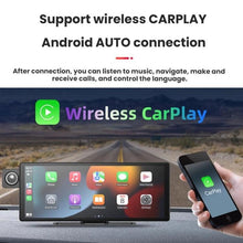 Load image into Gallery viewer, Voice-Controlled CarPlay With Split-Screen Dual-Camera Dashcam, Front Camera + Interior View, With Rear View Camera