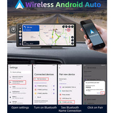 Load image into Gallery viewer, Voice-Controlled CarPlay With Split-Screen Dual-Camera Dashcam, Front Camera + Interior View, With Rear View Camera