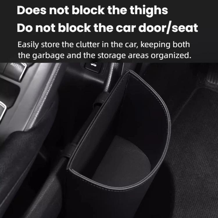 Hanging Leather Car Trash Can Multifunctional Storage Box
