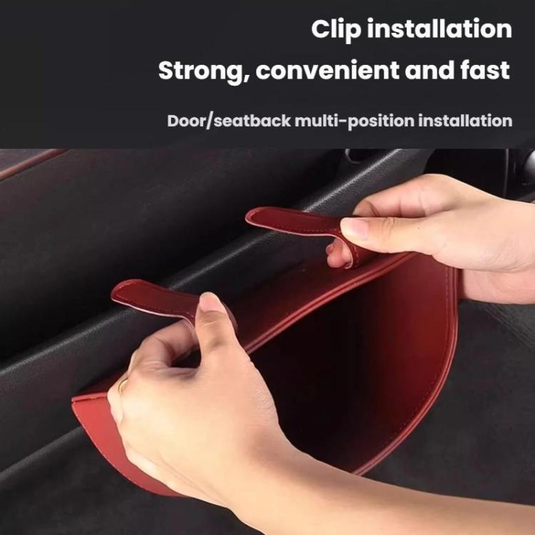 Hanging Leather Car Trash Can Multifunctional Storage Box