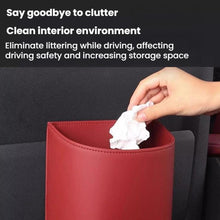 Load image into Gallery viewer, Hanging Leather Car Trash Can Multifunctional Storage Box