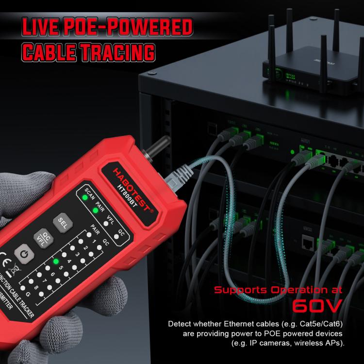 HABOTEST Multi-Function Anti-Interference Network Cable Tester, HT800B