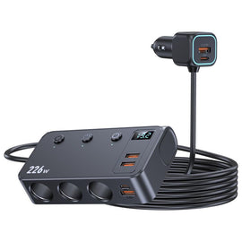 226W 3 In 1 Car Cigarette Lighter Digital Display PD Fast-Charging Car Charger, C33