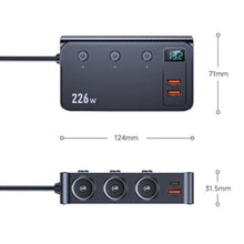 Load image into Gallery viewer, 226W 3 In 1 Car Cigarette Lighter Digital Display PD Fast-Charging Car Charger, C33