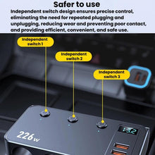 Load image into Gallery viewer, 226W 3 In 1 Car Cigarette Lighter Digital Display PD Fast-Charging Car Charger, C33