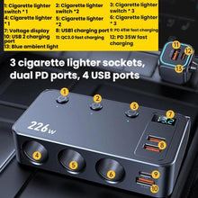 Load image into Gallery viewer, 226W 3 In 1 Car Cigarette Lighter Digital Display PD Fast-Charging Car Charger, C33