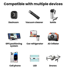 Load image into Gallery viewer, 228W Car Cigarette Lighter Retractable Cable 3 In 1 Fast-Charging Car Charger With Independent Switches, C35L