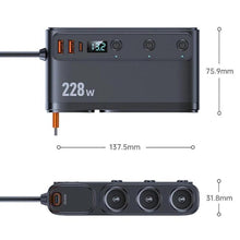 Load image into Gallery viewer, 228W Car Cigarette Lighter Retractable Cable 3 In 1 Fast-Charging Car Charger With Independent Switches, C35L