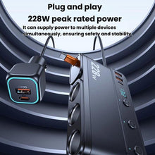 Load image into Gallery viewer, 228W Car Cigarette Lighter Retractable Cable 3 In 1 Fast-Charging Car Charger With Independent Switches, C35L
