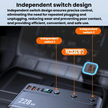 Load image into Gallery viewer, 228W Car Cigarette Lighter Retractable Cable 3 In 1 Fast-Charging Car Charger With Independent Switches, C35L