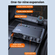 Load image into Gallery viewer, 228W Car Cigarette Lighter Retractable Cable 3 In 1 Fast-Charging Car Charger With Independent Switches, C35L