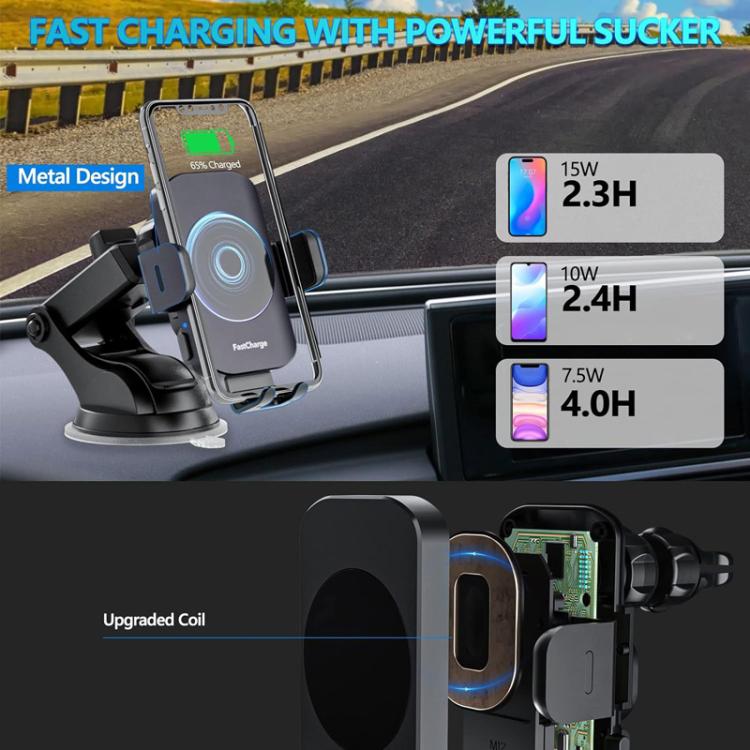 5W-15W Air Vent Car Wireless Charging Mount Smart Sensor Mount For Phone Charging, M15A