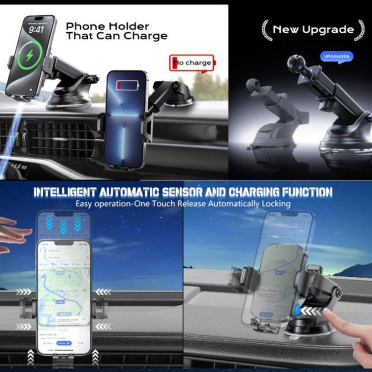 5W-15W Air Vent Car Wireless Charging Mount Smart Sensor Mount For Phone Charging, M15A