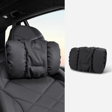 Load image into Gallery viewer, Car Stain-Resistant Leather Headrest Car Neck Pillow Lumbar Cushion Set, Headrest Black, Headrest Brown, Headrest Red, Backrest Black, Backrest Brown, Backrest Red, Headrest+Backrest Black, Headrest+Backrest Brwon, Headrest+Backrest Red