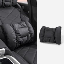 Load image into Gallery viewer, Car Stain-Resistant Leather Headrest Car Neck Pillow Lumbar Cushion Set, Headrest Black, Headrest Brown, Headrest Red, Backrest Black, Backrest Brown, Backrest Red, Headrest+Backrest Black, Headrest+Backrest Brwon, Headrest+Backrest Red
