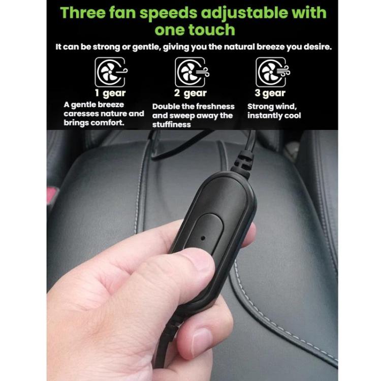 Car Rear USB Silent Three-Speed Adjustable Fan