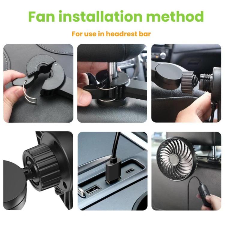 Car Rear USB Silent Three-Speed Adjustable Fan
