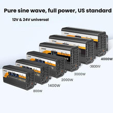 Load image into Gallery viewer, XUYUAN 12V / 24V To 110V Pure Sine Wave Inverter Power Inverter US Plug, 800W Black, 1400W Black, 2000W Black, 3000W Black, 3600W Black, 4000W Black, 800W Red, 1400W Red, 2000W Red, 3000W Red
