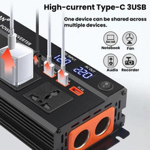 Load image into Gallery viewer, XUYUAN 12V / 24V To 220V Car Power Inverter LED Display Power Converter, 600W, 1200W, 2000W