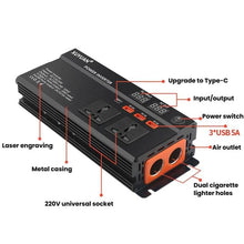 Load image into Gallery viewer, XUYUAN 12V / 24V To 220V Car Power Inverter LED Display Power Converter, 600W, 1200W, 2000W